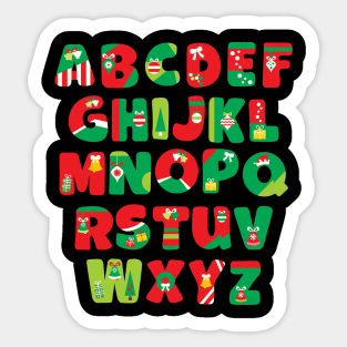 Christmas Alphabet ABCs Pre-K Kindergarten Teacher Student Sticker